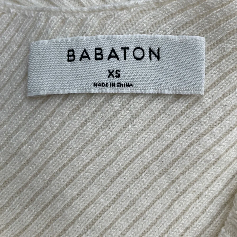 ARITZIA Babaton Kitano wool linen blend sweater criss cross minimalist sz xs